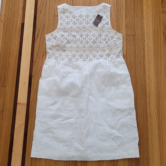 NWT J. JILL EMBROIDERED LOVE LINEN DRESS - Picture 2 of 4